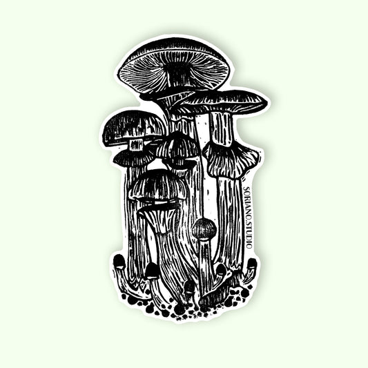Glow-in-the-Dark Mushrooms Sticker
