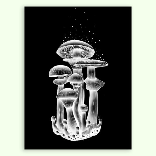 Dark Mushrooms Giclée Print