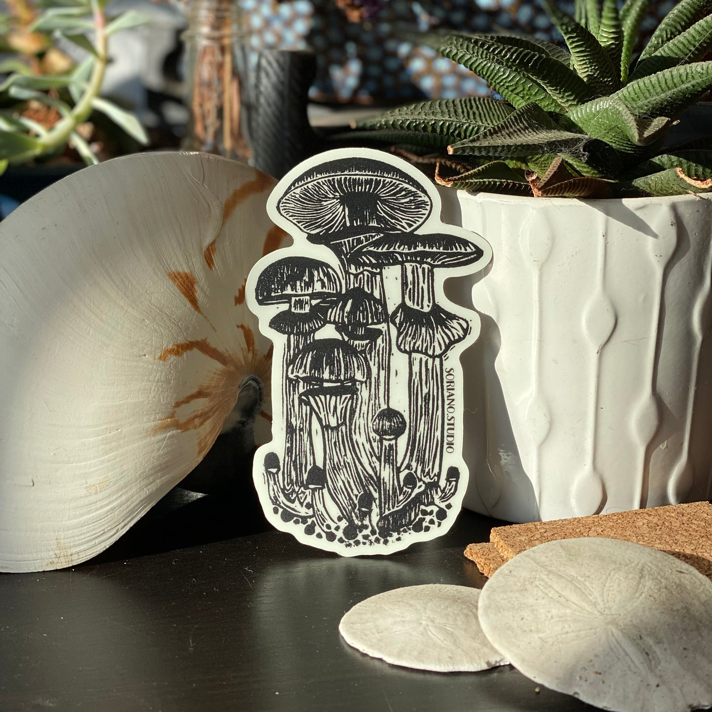 Glow-in-the-Dark Mushrooms Sticker