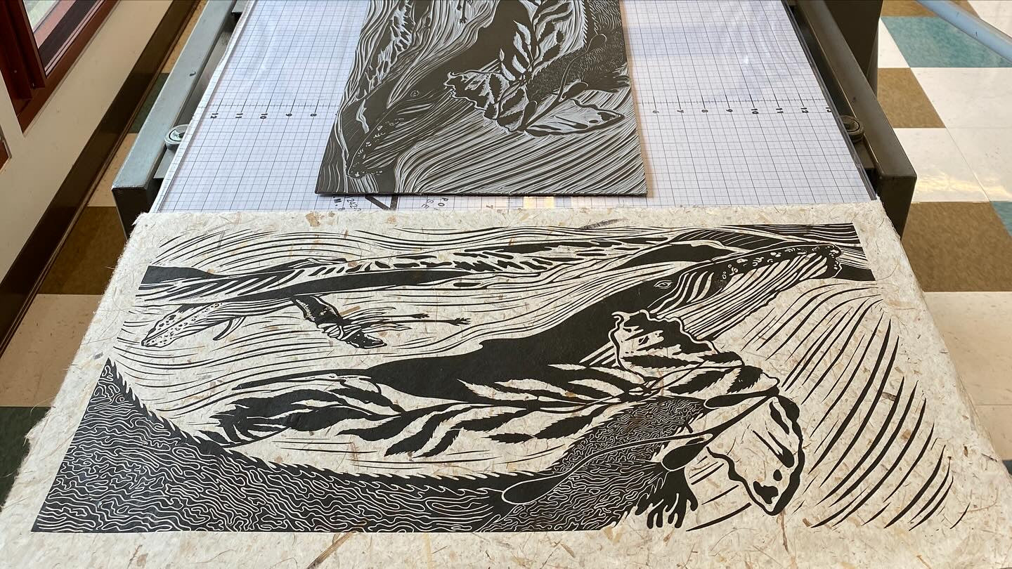 Kelping Linocut Print (pre-order)