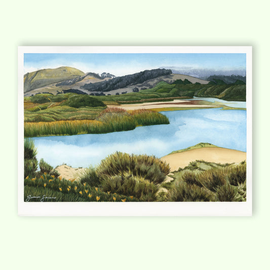 Carmel River State Beach Watercolor Glicée Print