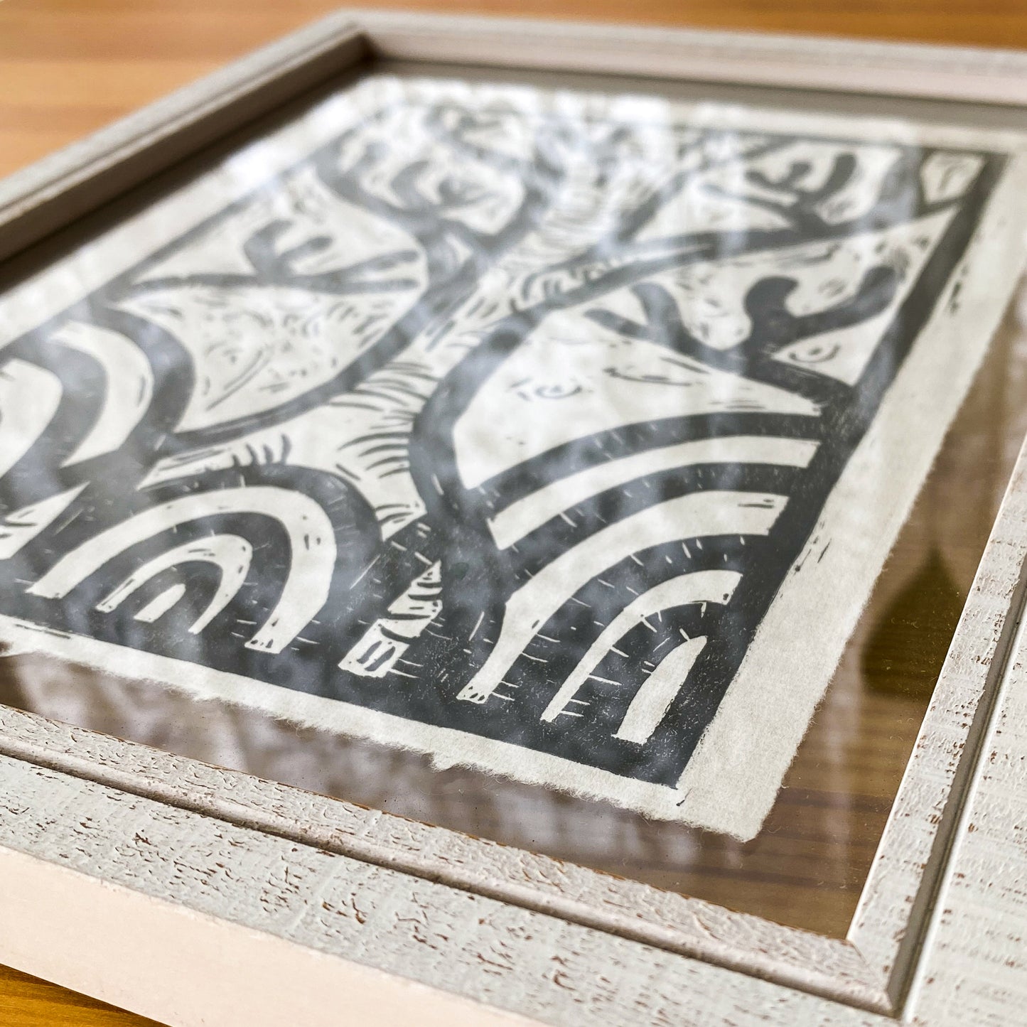 Framed Mangrove Tree Linocut Print